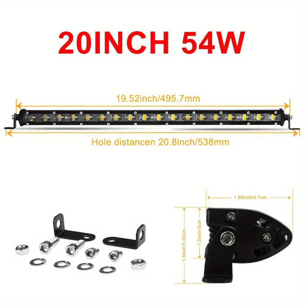 Conquista la oscuridad con la barra de luz LED delgada de 6D 20.32 cm 12V 24V. Potente luz de trabajo todoterreno para camiones, vehículos todo terreno, automóviles: perfecta para aventuras 4x4.