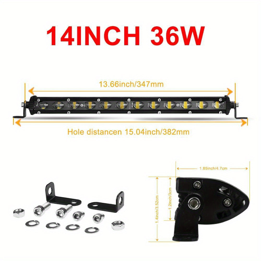 Conquista la oscuridad con la barra de luz LED delgada de 6D 20.32 cm 12V 24V. Potente luz de trabajo todoterreno para camiones, vehículos todo terreno, automóviles: perfecta para aventuras 4x4.