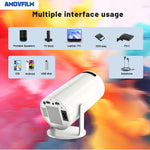 Proyector Inteligente, Proyector Portátil, Resolución Física 1280*720P, Soporta Reproducción 4K y 1080P, Proyector de Cine en Casa, Soporta Proyección con Cable, Ángulo de Proyección Ultra-Portátil Ajustable 180°.