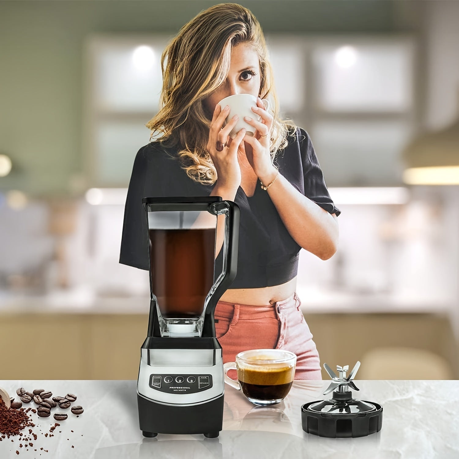 Nutri Ninja Auto iQ Serie 900W/1000W Modo y Taza de Reemplazo de Cuchilla de Blender Duo 2, 24oz