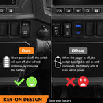 Kit de Arnés de Cableado para Barra de Luz LED 12AWG Resistente 12V Interruptor Basculante de 5 Pines Encendido Apagado Láser Interruptor Impermeable Relé de Potencia Fusible de Cuchilla - 2 Plumas