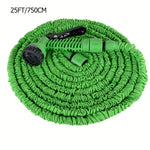 Manguera de jardín expansible duradera, 25 pies/750 cm, con pistola de agua, vaso de cierre y varios modos de aspersión - Ideal para bañar perros, regar plantas, lavar coches y duchas para mascotas, manguera de jardín | Grip ergonómico | Manguera de goma