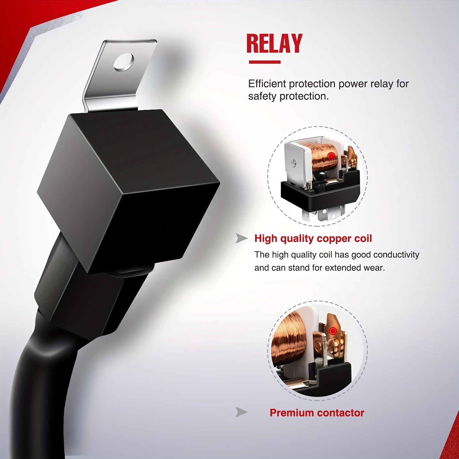 Kit de Arnés de Cableado para Barra de Luz LED 12AWG Resistente 12V Interruptor Basculante de 5 Pines Encendido Apagado Láser Interruptor Impermeable Relé de Potencia Fusible de Cuchilla - 2 Plumas