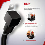 Kit de Arnés de Cableado para Barra de Luz LED 12AWG Resistente 12V Interruptor Basculante de 5 Pines Encendido Apagado Láser Interruptor Impermeable Relé de Potencia Fusible de Cuchilla - 2 Plumas