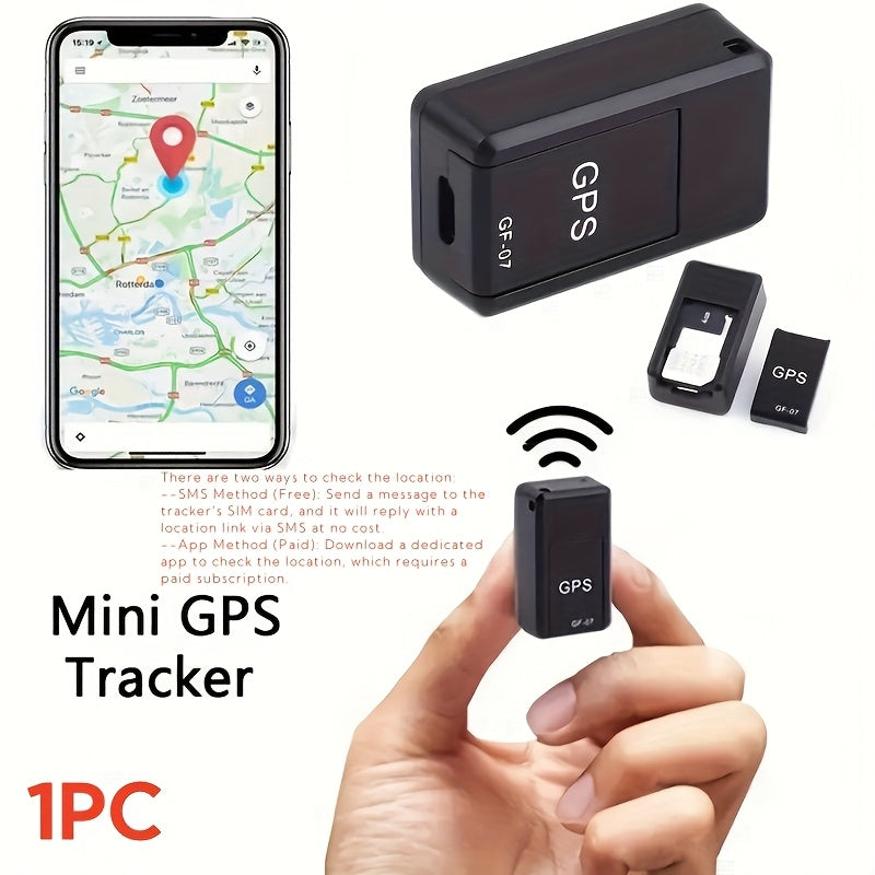 Mini rastreador GPS - Ubicador de vehículos en tiempo real con GPS magnético, batería recargable de polímero de litio, operación remota de teléfono móvil, adecuado para vehículos, camiones, hogar y seguimiento de activos (ubicación gratuita por SMS, uso p
