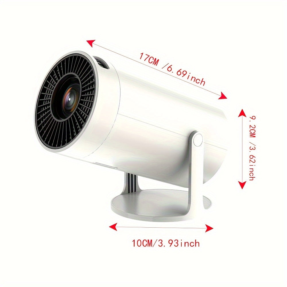 Proyector Inteligente, Proyector Portátil, Resolución Física 1280*720P, Soporta Reproducción 4K y 1080P, Proyector de Cine en Casa, Soporta Proyección con Cable, Ángulo de Proyección Ultra-Portátil Ajustable 180°.