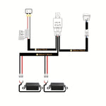 Kit de Arnés de Cableado para Barra de Luz LED 12AWG Resistente 12V Interruptor Basculante de 5 Pines Encendido Apagado Láser Interruptor Impermeable Relé de Potencia Fusible de Cuchilla - 2 Plumas