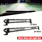 1pc Barra LED Ultra Delgada - 12/20 Pulgadas, Ajuste de Ángulo 360°, Iluminación para Camiones, ATV, SUVs y Off Road 4x4, 12-24V, Luces LED para Camionetas