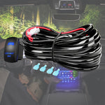 Kit de Arnés de Cableado para Barra de Luz LED 12AWG Resistente 12V Interruptor Basculante de 5 Pines Encendido Apagado Láser Interruptor Impermeable Relé de Potencia Fusible de Cuchilla - 2 Plumas