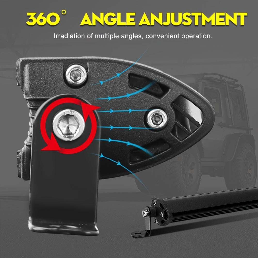 1pc Barra LED Ultra Delgada - 12/20 Pulgadas, Ajuste de Ángulo 360°, Iluminación para Camiones, ATV, SUVs y Off Road 4x4, 12-24V, Luces LED para Camionetas