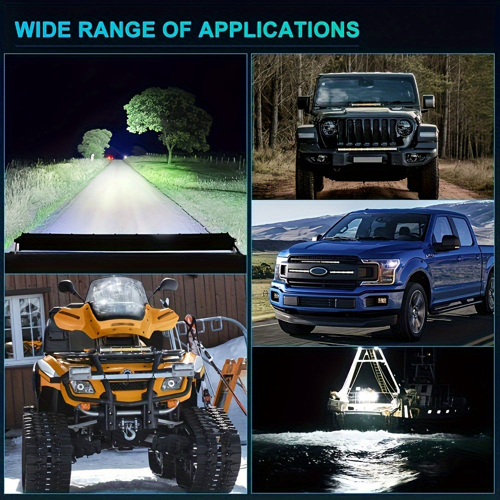 1pc Barra LED Ultra Delgada - 12/20 Pulgadas, Ajuste de Ángulo 360°, Iluminación para Camiones, ATV, SUVs y Off Road 4x4, 12-24V, Luces LED para Camionetas