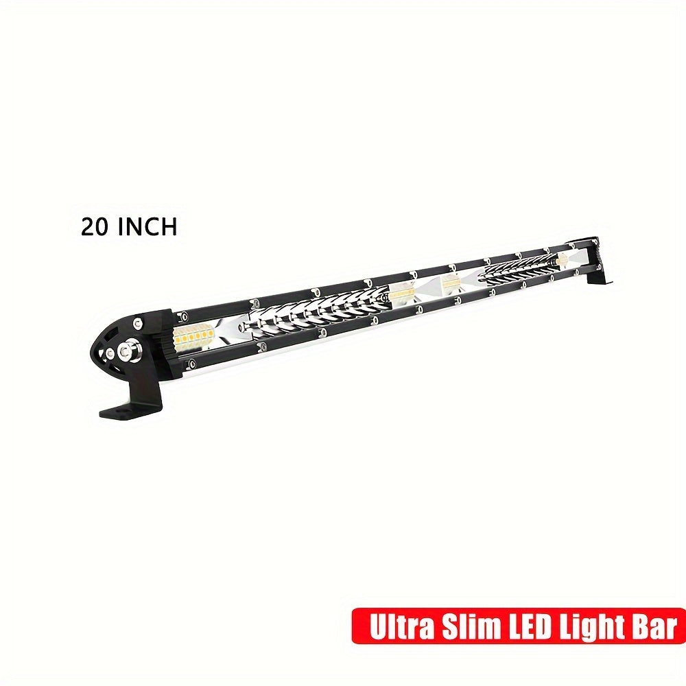 1pc Barra LED Ultra Delgada - 12/20 Pulgadas, Ajuste de Ángulo 360°, Iluminación para Camiones, ATV, SUVs y Off Road 4x4, 12-24V, Luces LED para Camionetas