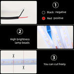 Luces de capó LED para coche, tira de decoración ambiental de 12V, no requiere batería, ajuste universal para camiones y pickups, instalación de cableado duro fácil, disponible en múltiples colores