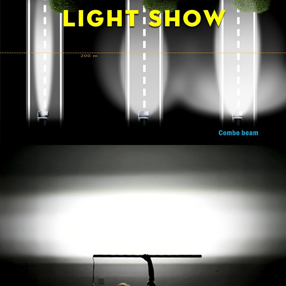 1pc Barra LED Ultra Delgada - 12/20 Pulgadas, Ajuste de Ángulo 360°, Iluminación para Camiones, ATV, SUVs y Off Road 4x4, 12-24V, Luces LED para Camionetas