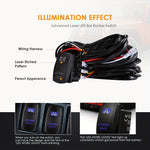 Kit de Arnés de Cableado para Barra de Luz LED 12AWG Resistente 12V Interruptor Basculante de 5 Pines Encendido Apagado Láser Interruptor Impermeable Relé de Potencia Fusible de Cuchilla - 2 Plumas