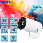 Proyector Inteligente, Proyector Portátil, Resolución Física 1280*720P, Soporta Reproducción 4K y 1080P, Proyector de Cine en Casa, Soporta Proyección con Cable, Ángulo de Proyección Ultra-Portátil Ajustable 180°.