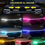 Luces de capó LED para coche, tira de decoración ambiental de 12V, no requiere batería, ajuste universal para camiones y pickups, instalación de cableado duro fácil, disponible en múltiples colores