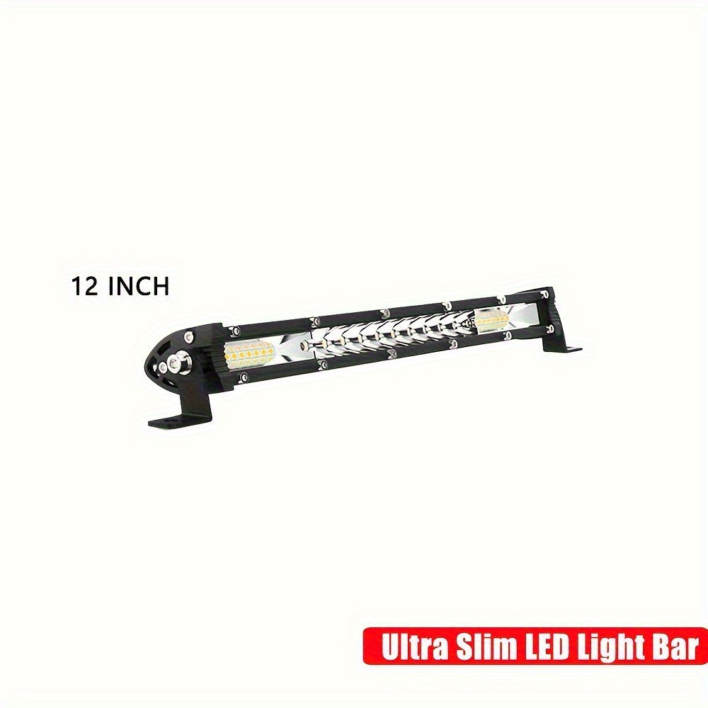 1pc Barra LED Ultra Delgada - 12/20 Pulgadas, Ajuste de Ángulo 360°, Iluminación para Camiones, ATV, SUVs y Off Road 4x4, 12-24V, Luces LED para Camionetas